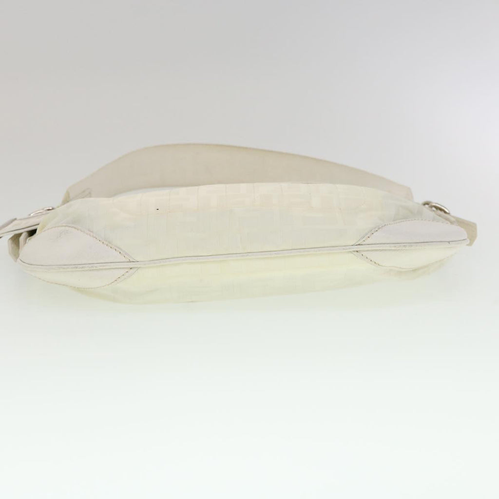 FENDI Zucca Canvas Shoulder Bag White rd2256