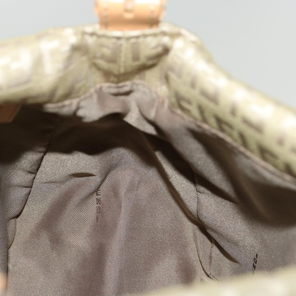 FENDI Zucchino Canvas Shoulder Bag Khaki rd2328