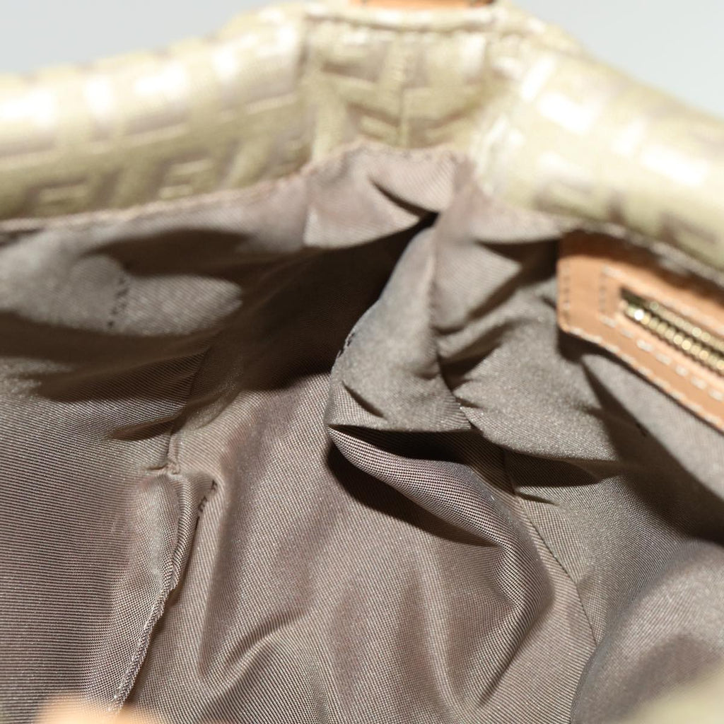 FENDI Zucchino Canvas Shoulder Bag Khaki rd2328