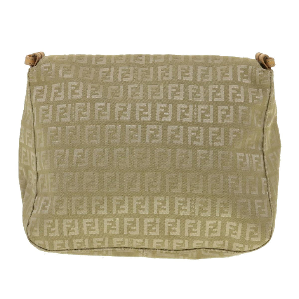 FENDI Zucchino Canvas Shoulder Bag Khaki rd2328