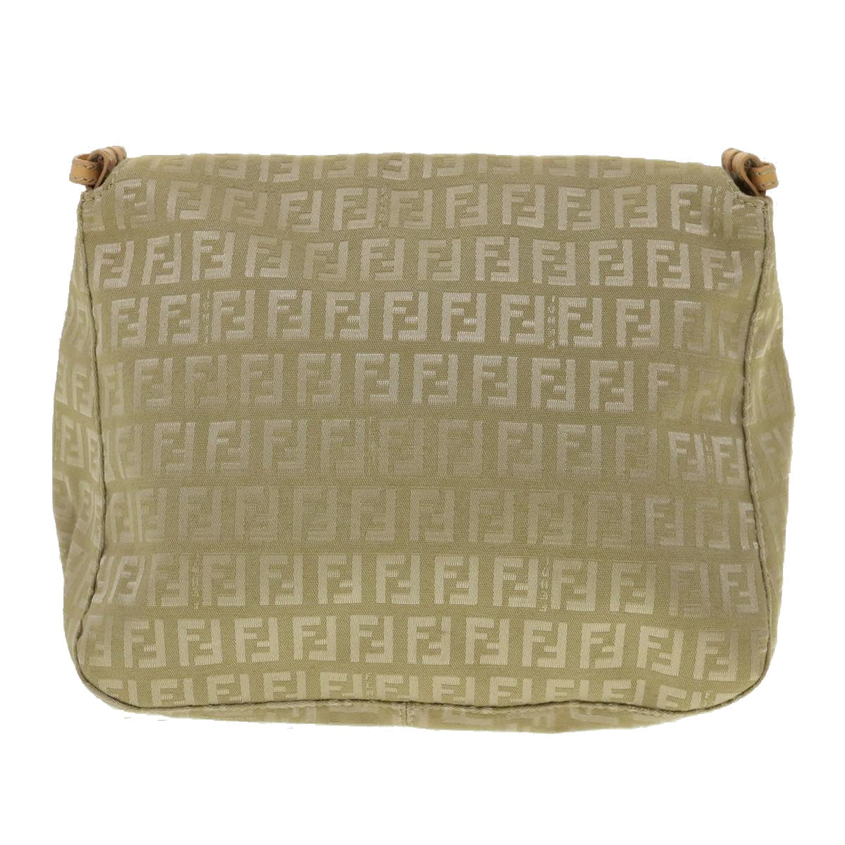 FENDI Zucchino Canvas Shoulder Bag Khaki rd2328