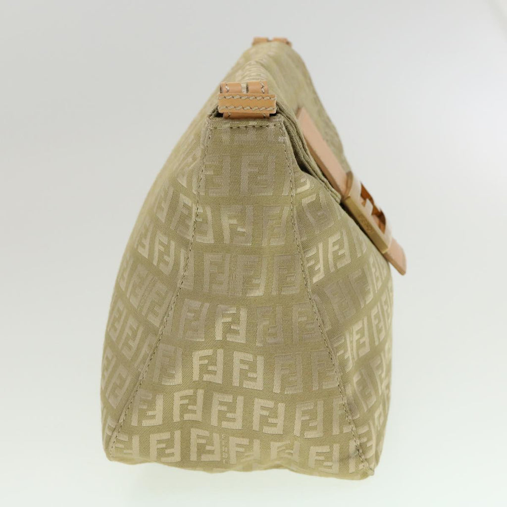 FENDI Zucchino Canvas Shoulder Bag Khaki rd2328