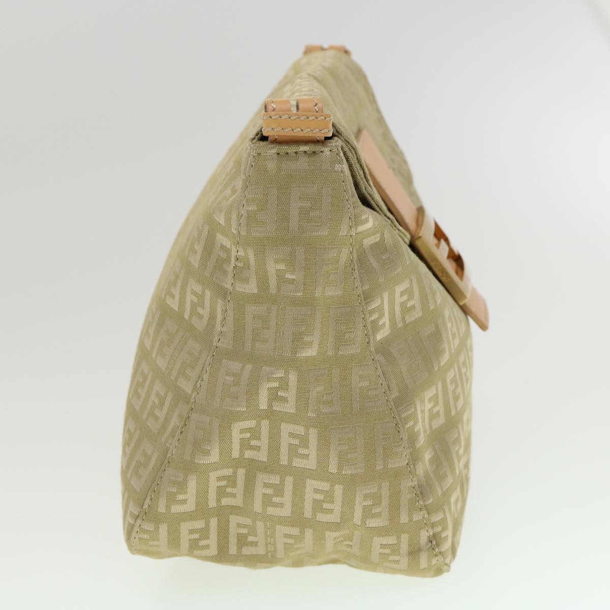 FENDI Zucchino Canvas Shoulder Bag Khaki rd2328
