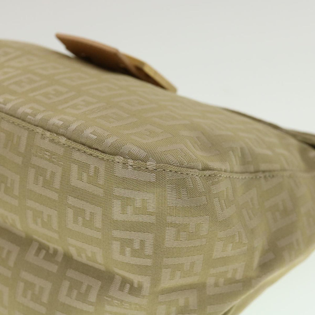 FENDI Zucchino Canvas Shoulder Bag Khaki rd2328