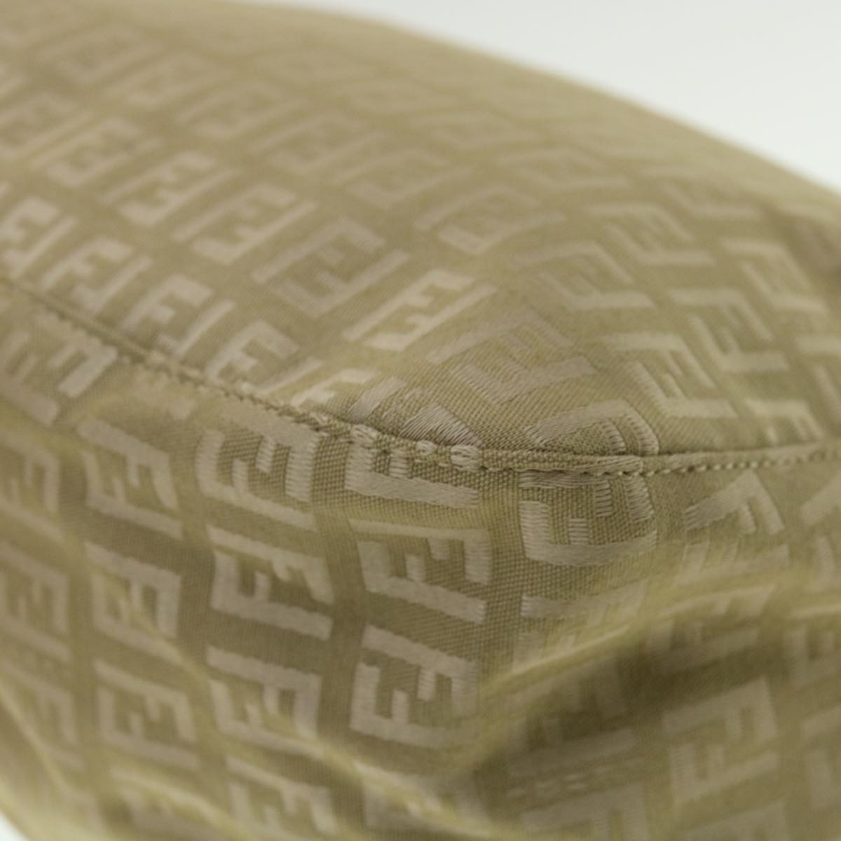 FENDI Zucchino Canvas Shoulder Bag Khaki rd2328