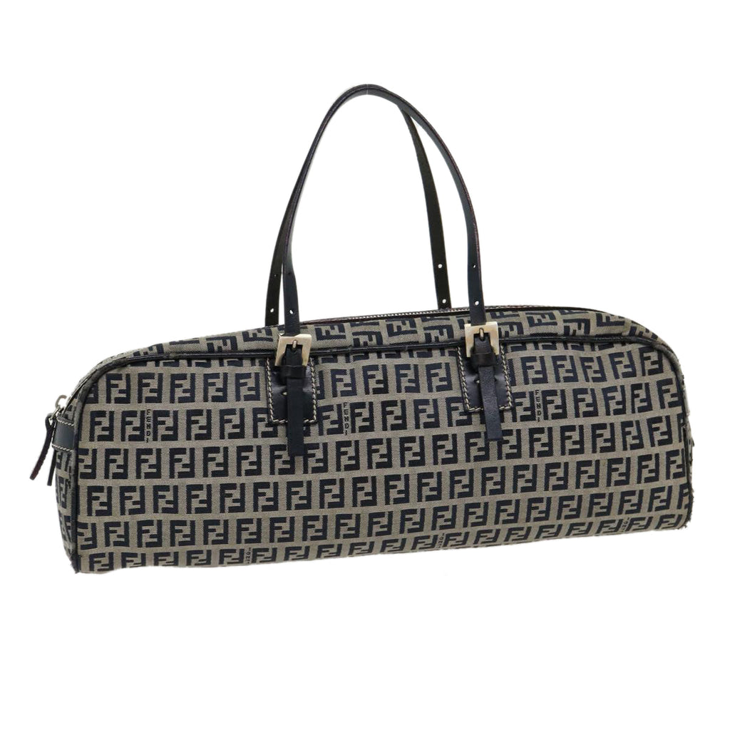 FENDI Zucchino Canvas Hand Bag Navy rd2345