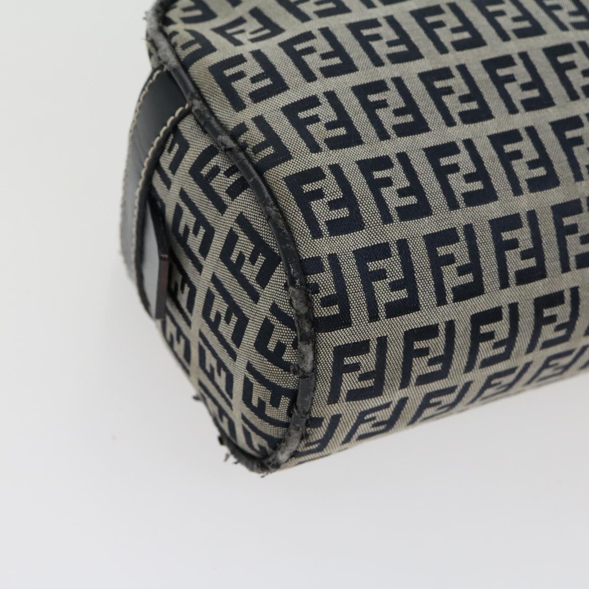 FENDI Zucchino Canvas Hand Bag Navy rd2345