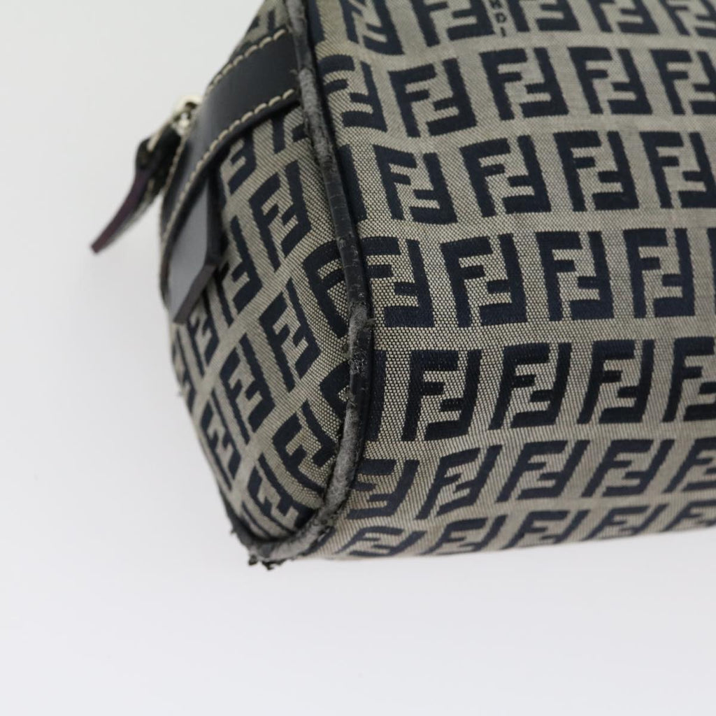 FENDI Zucchino Canvas Hand Bag Navy rd2345