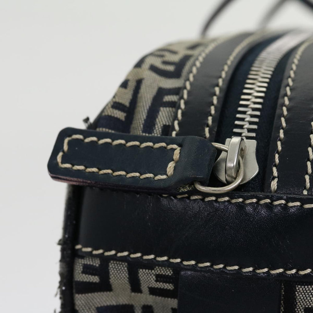 FENDI Zucchino Canvas Hand Bag Navy rd2345