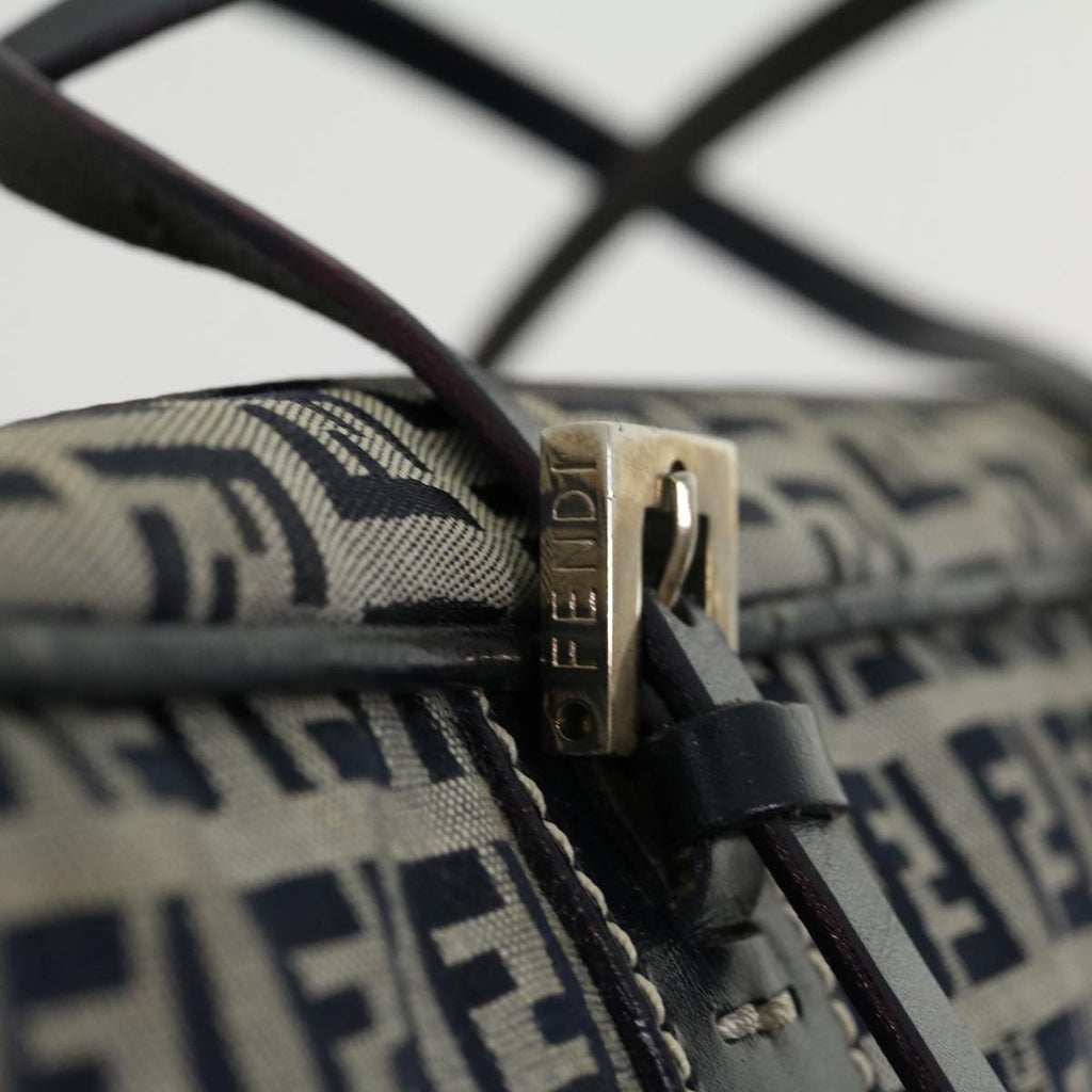 FENDI Zucchino Canvas Hand Bag Navy rd2345