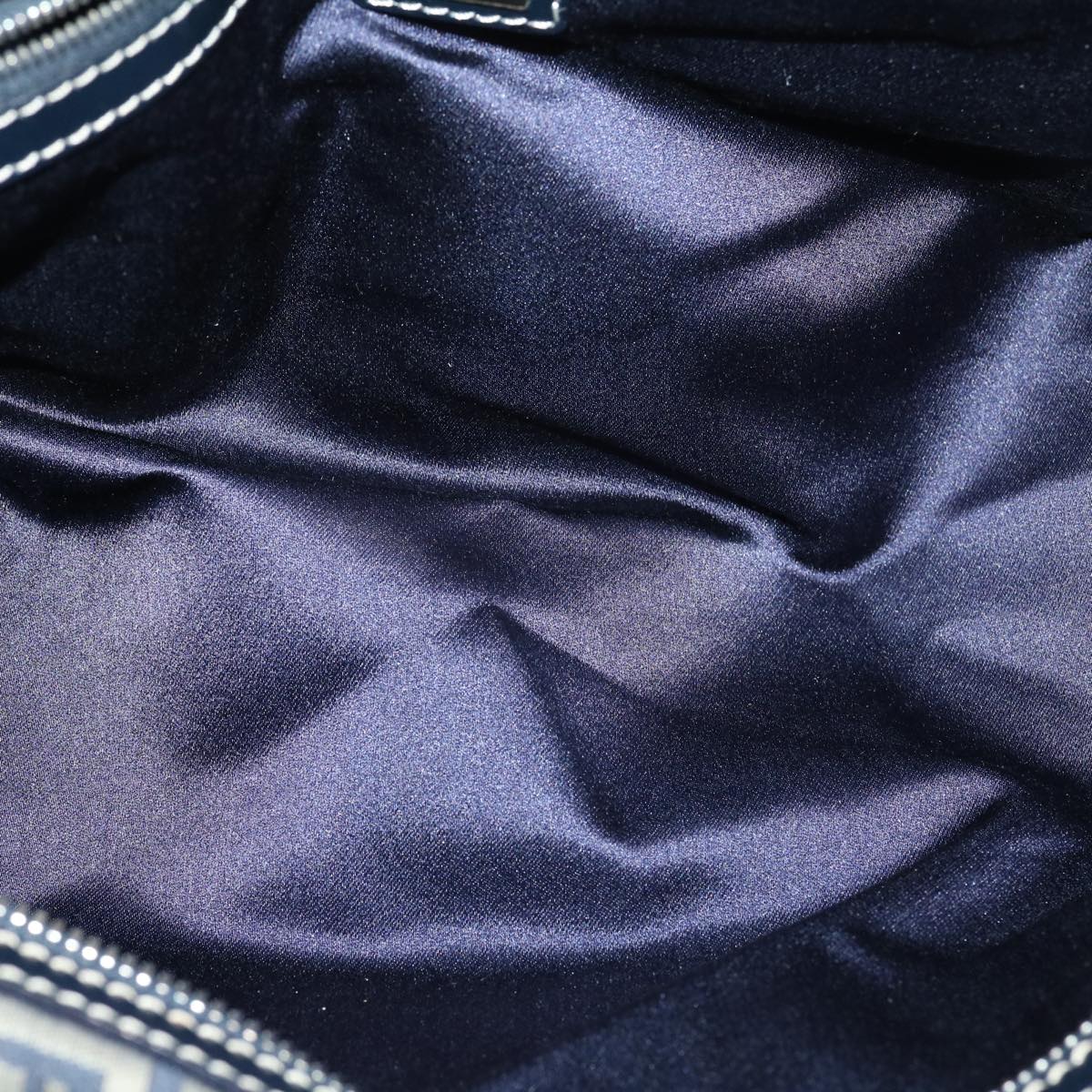 FENDI Zucchino Canvas Hand Bag Navy rd2345