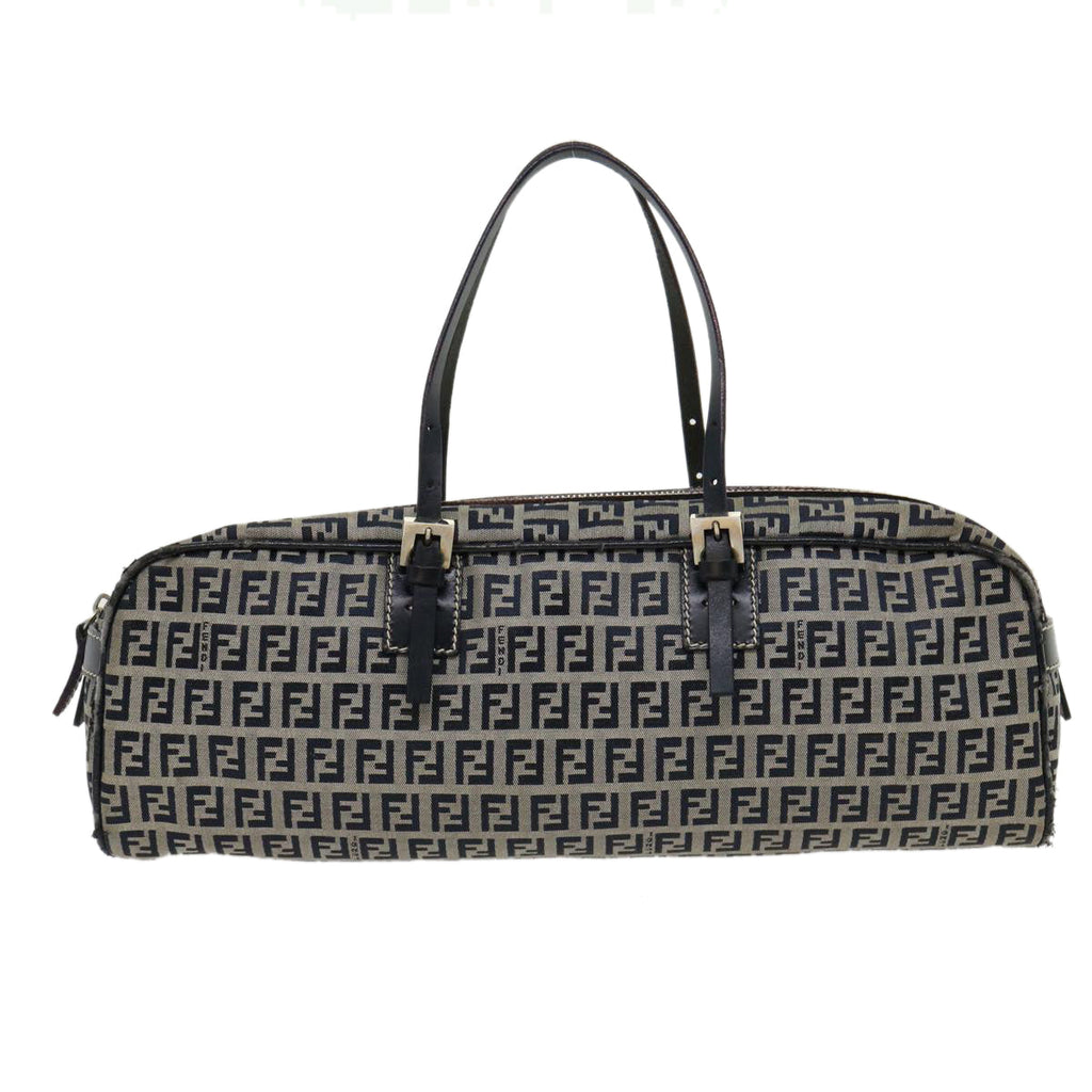 FENDI Zucchino Canvas Hand Bag Navy rd2345