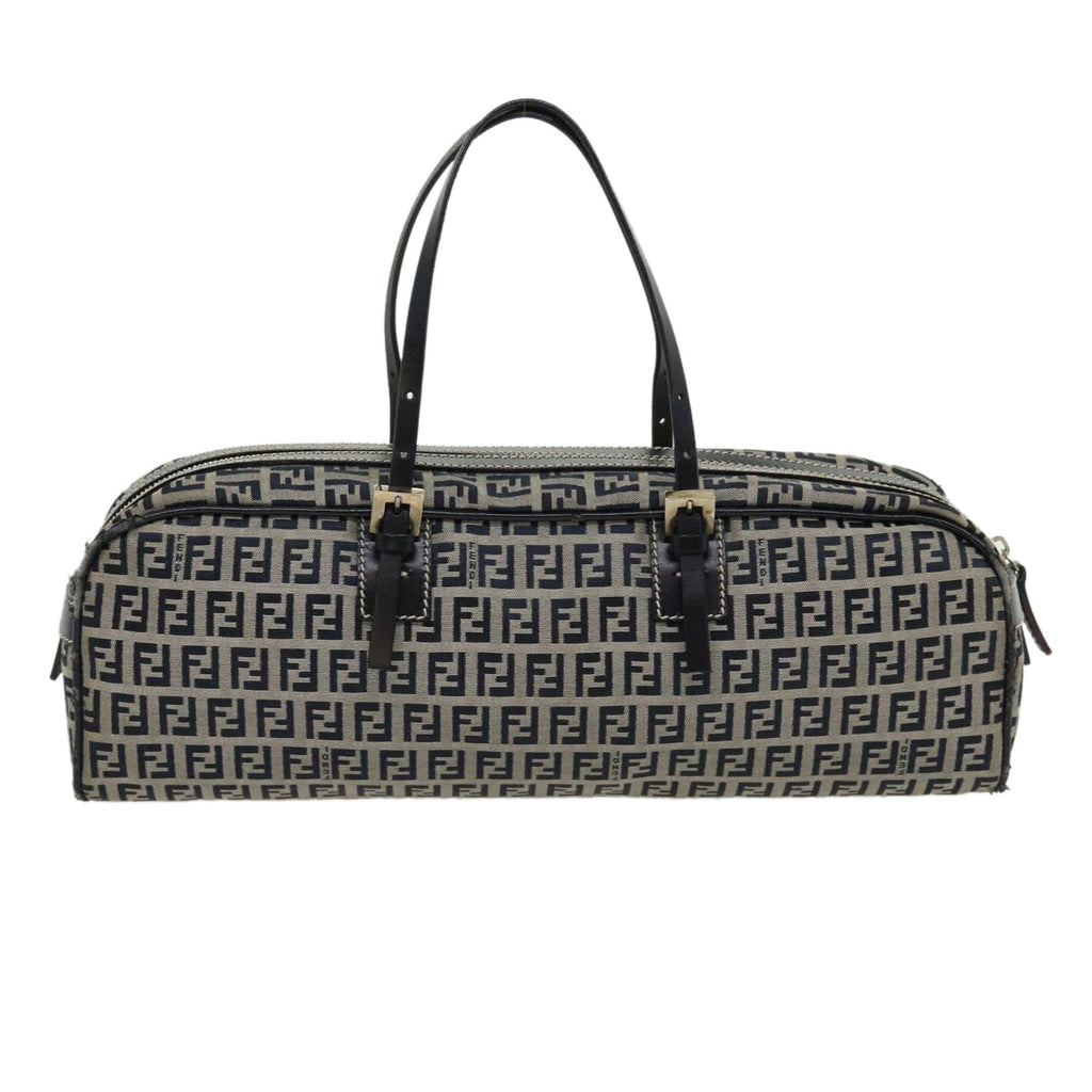 FENDI Zucchino Canvas Hand Bag Navy rd2345