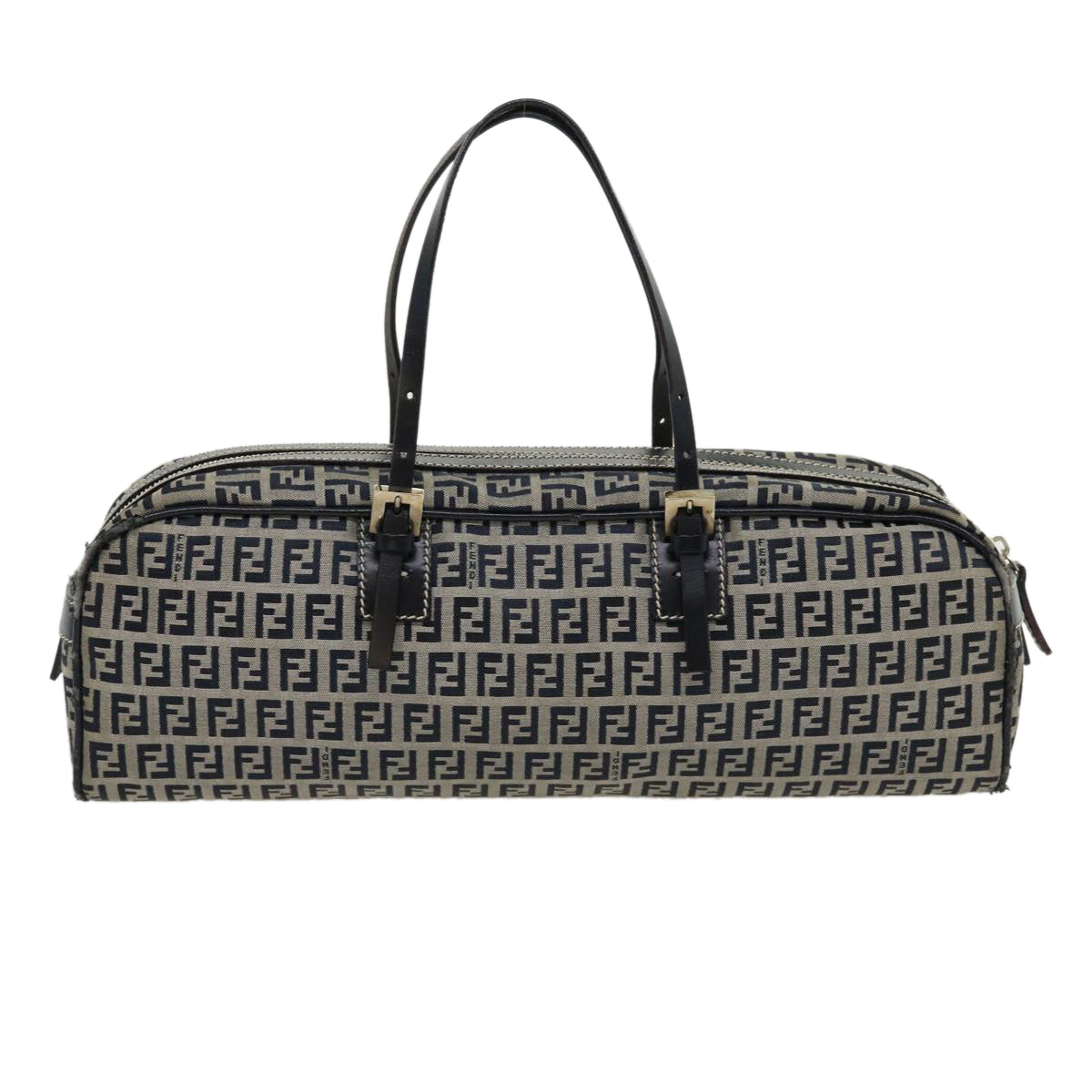 FENDI Zucchino Canvas Hand Bag Navy rd2345