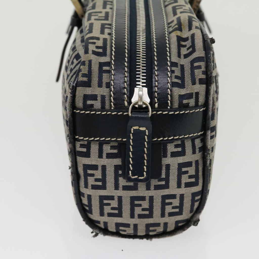 FENDI Zucchino Canvas Hand Bag Navy rd2345