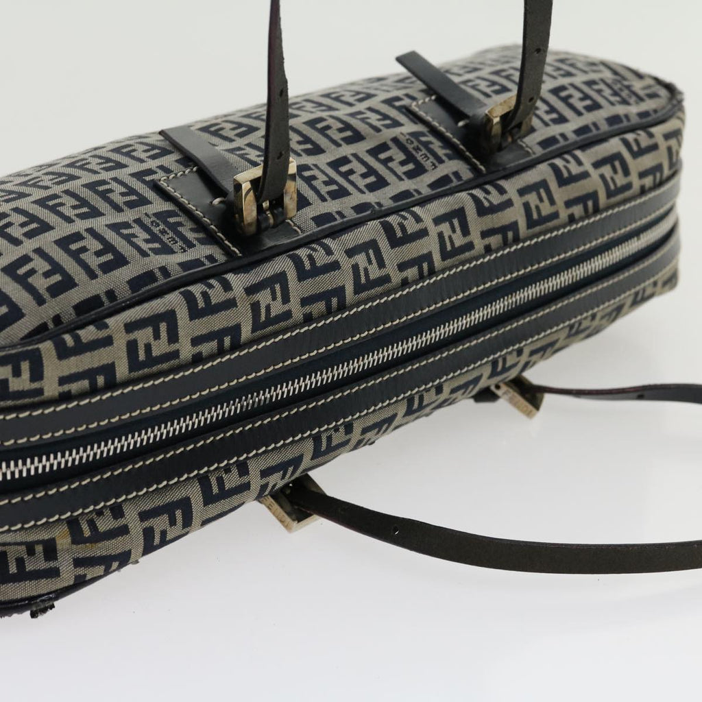 FENDI Zucchino Canvas Hand Bag Navy rd2345