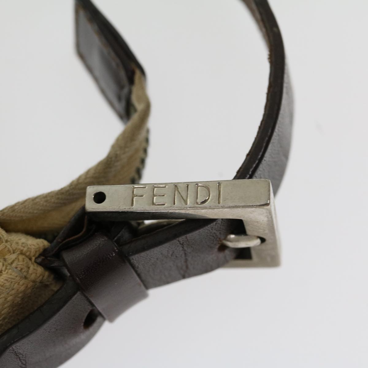 FENDI Zucca Canvas Mamma bucket Shoulder Bag Beige rd2367