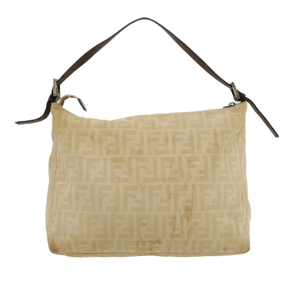 FENDI Zucca Canvas Mamma bucket Shoulder Bag Beige rd2367