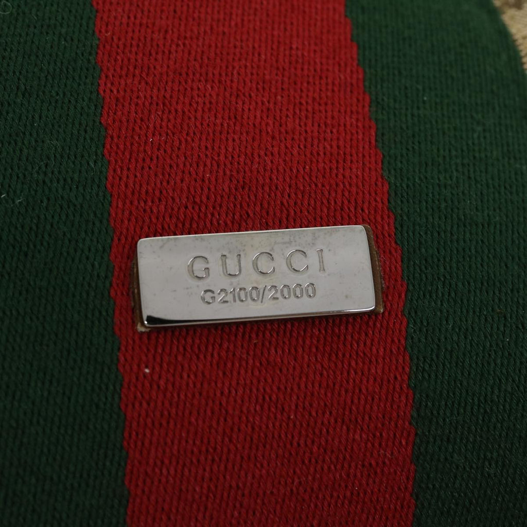 GUCCI GG Canvas Web Sherry Line Hand Bag Beige Red Green 20580025100 rd2378