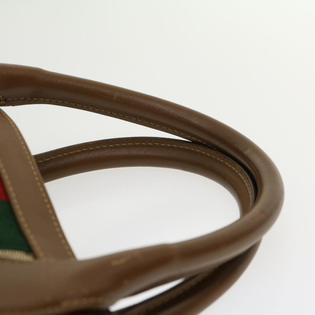 GUCCI GG Canvas Web Sherry Line Hand Bag Beige Red Green 20580025100 rd2378