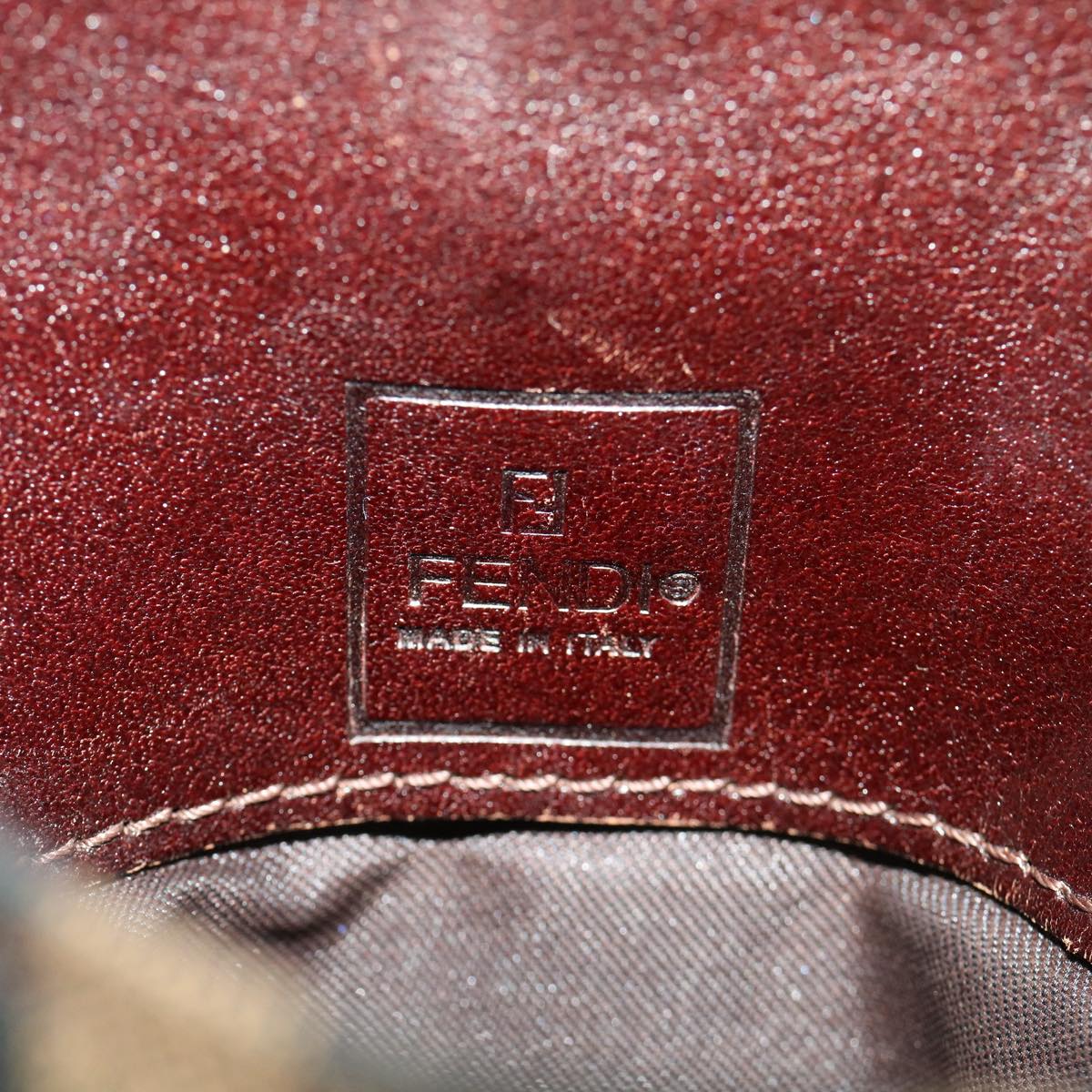 FENDI Zucca Canvas Shoulder Bag Brown rd2454