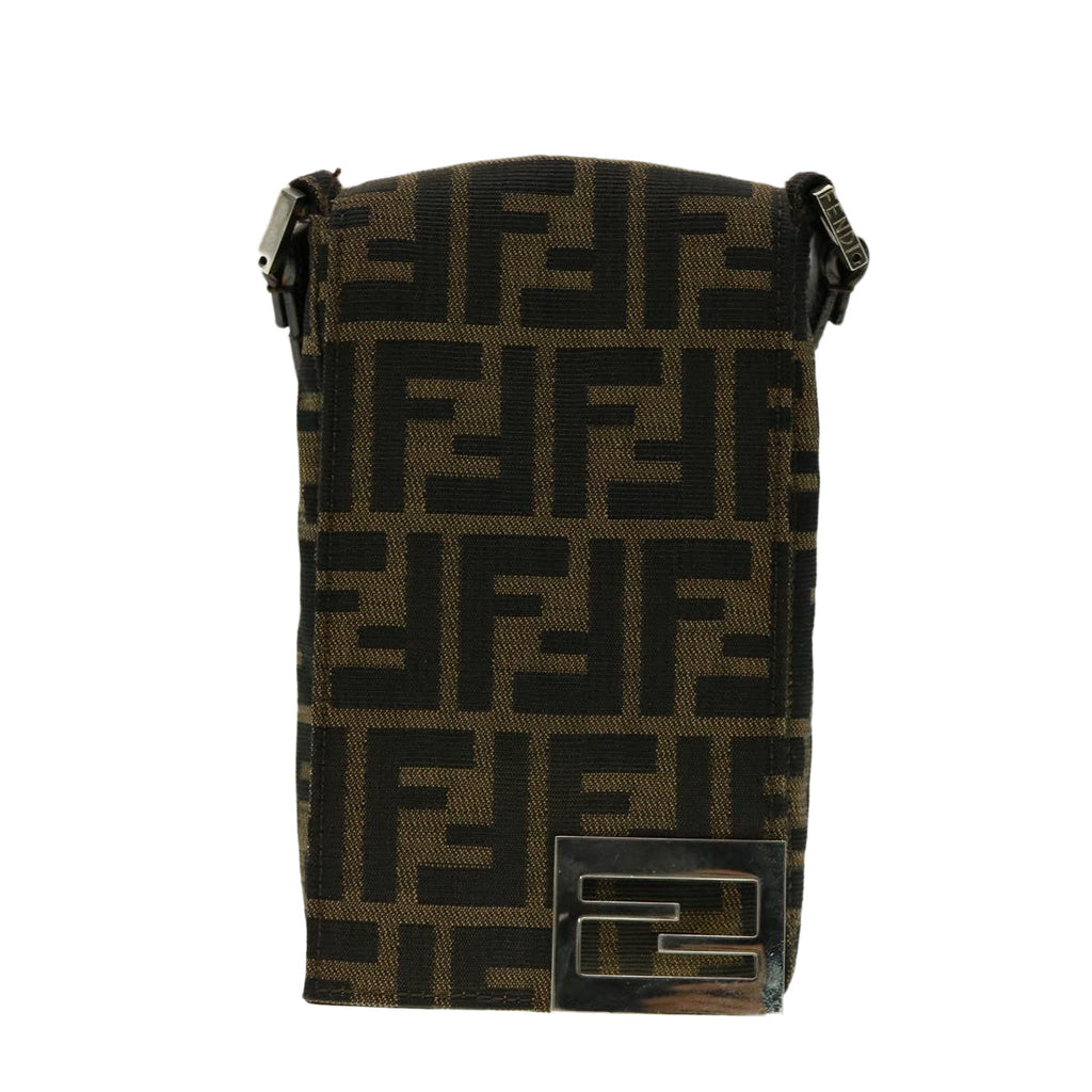 FENDI Zucca Canvas Shoulder Bag Brown rd2454