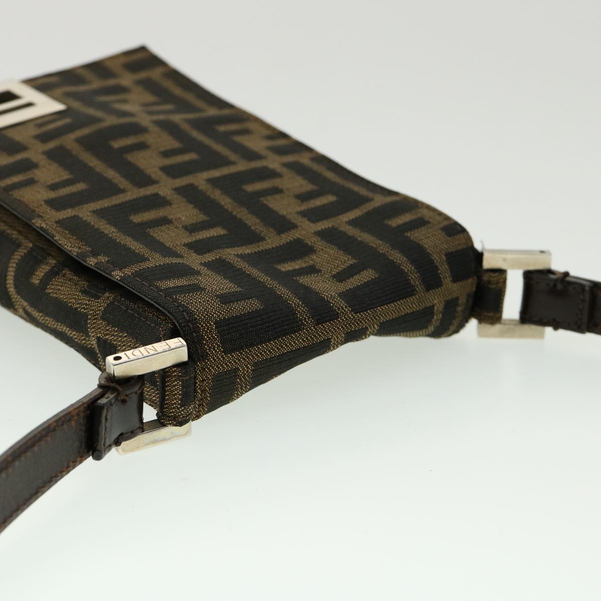 FENDI Zucca Canvas Shoulder Bag Brown rd2454