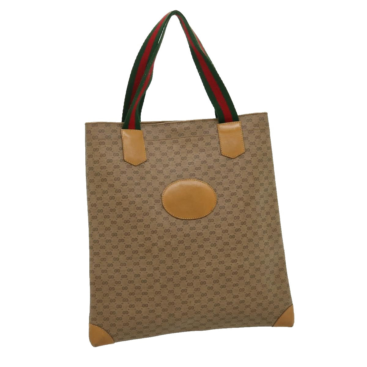 GUCCI Micro GG Canvas Web Sherry Line Tote Bag Beige Red 02371300 rd2676