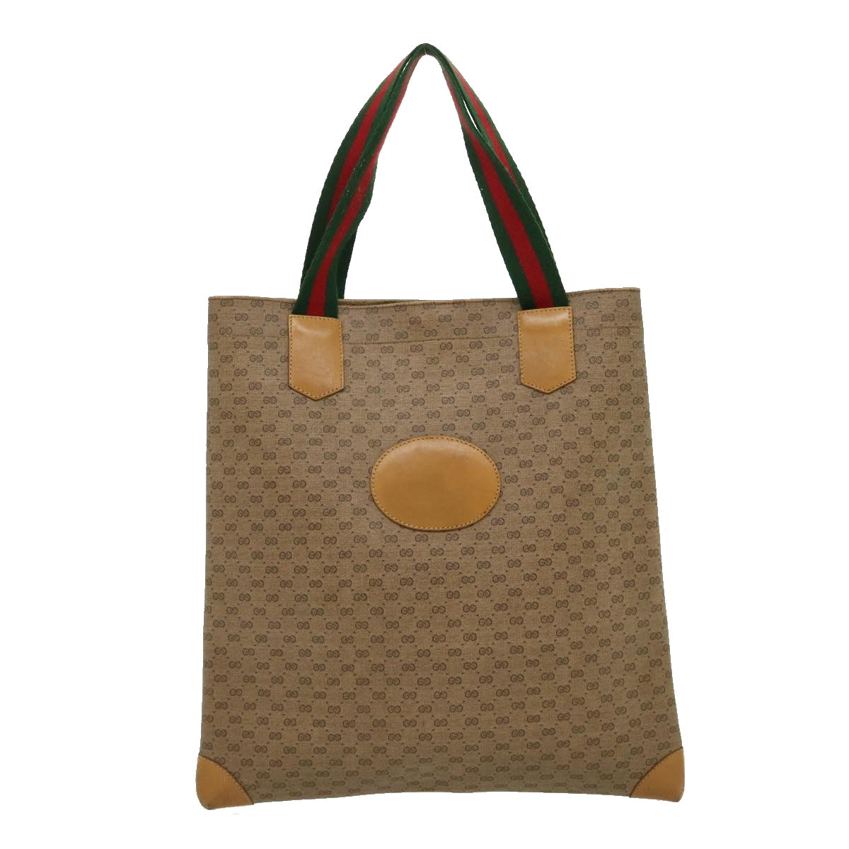GUCCI Micro GG Canvas Web Sherry Line Tote Bag Beige Red 02371300 rd2676