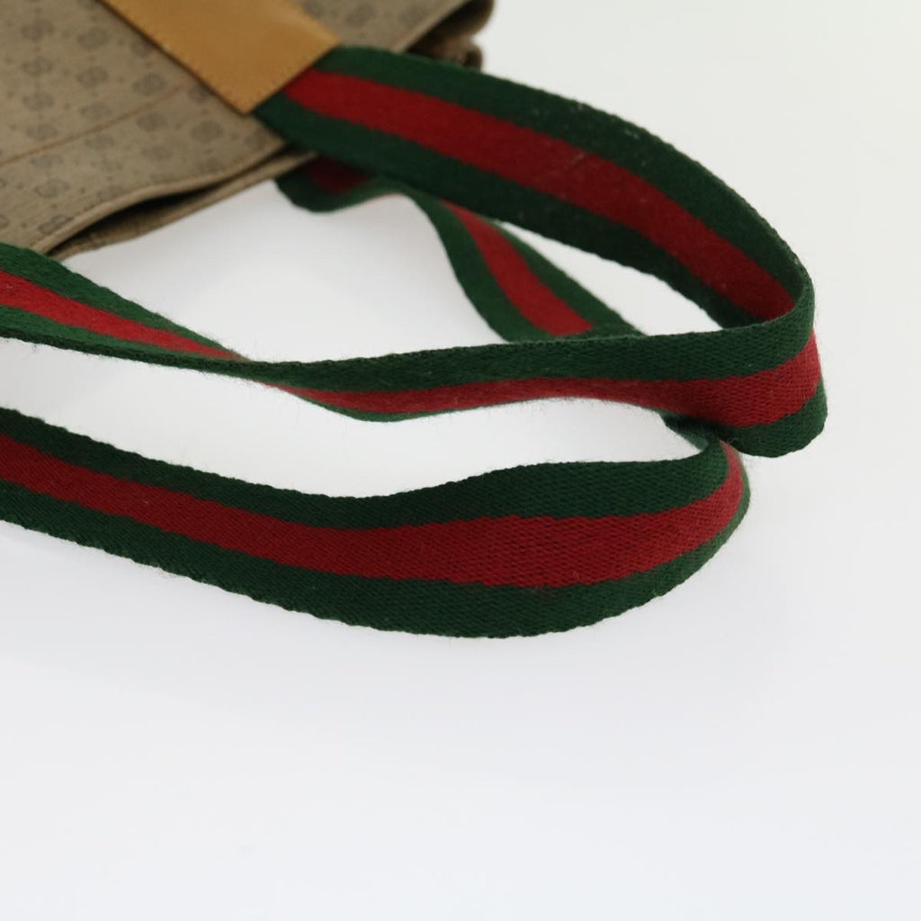 GUCCI Micro GG Canvas Web Sherry Line Tote Bag Beige Red 02371300 rd2676