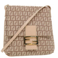FENDI Zucchino Canvas Shoulder Bag Pink rd2782