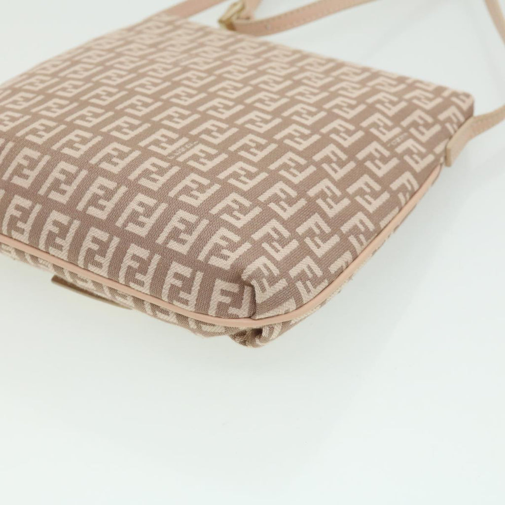 FENDI Zucchino Canvas Shoulder Bag Pink rd2782