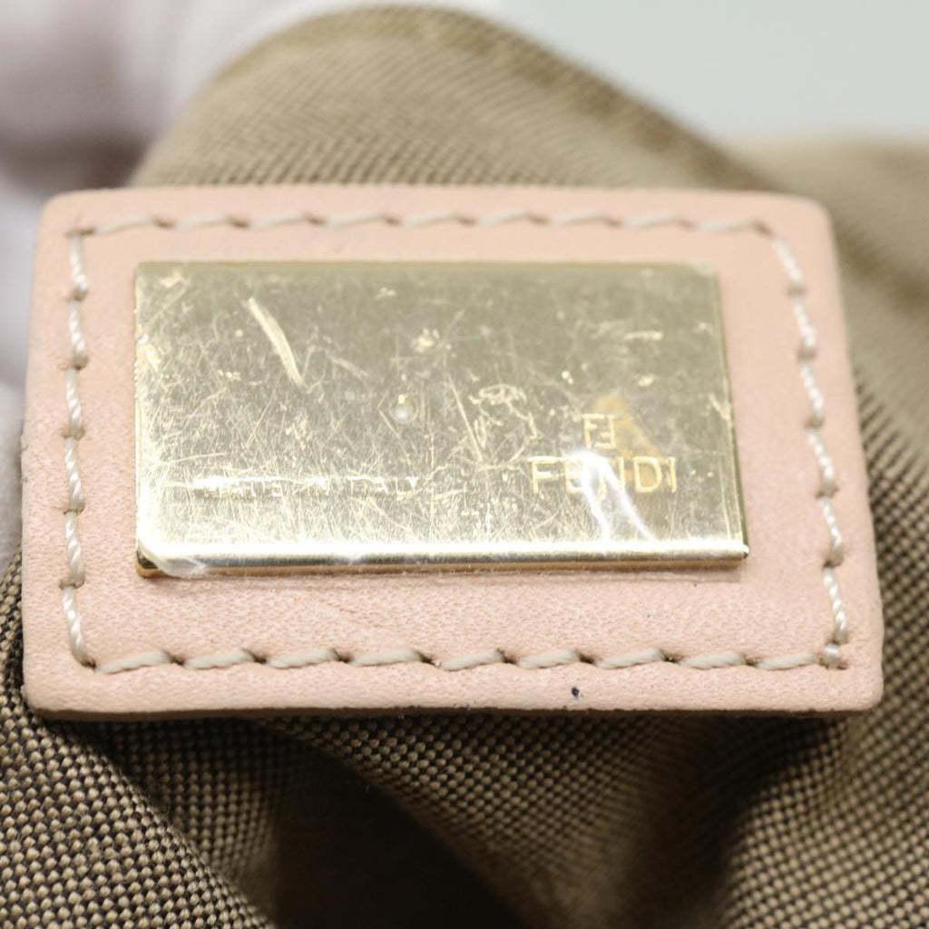 FENDI Zucchino Canvas Shoulder Bag Pink rd2782