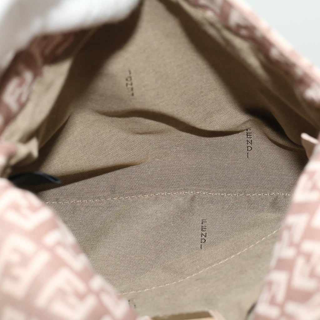 FENDI Zucchino Canvas Shoulder Bag Pink rd2782