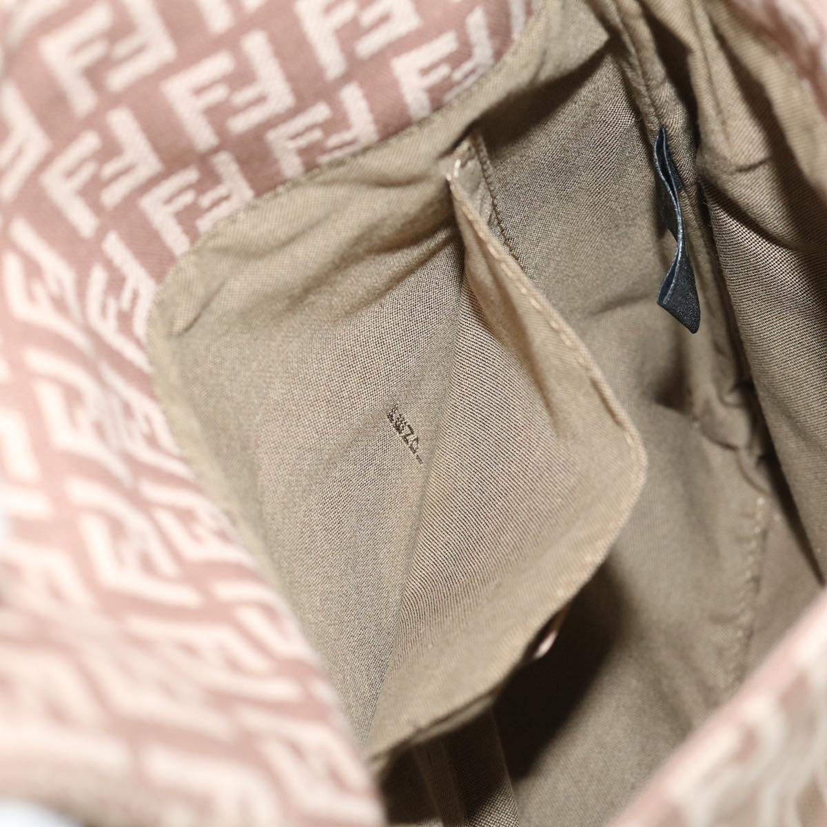 FENDI Zucchino Canvas Shoulder Bag Pink rd2782