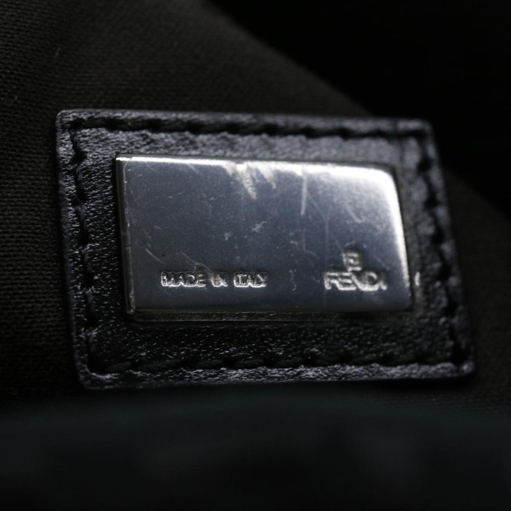 FENDI Zucchino Canvas Shoulder Bag Black rd2796
