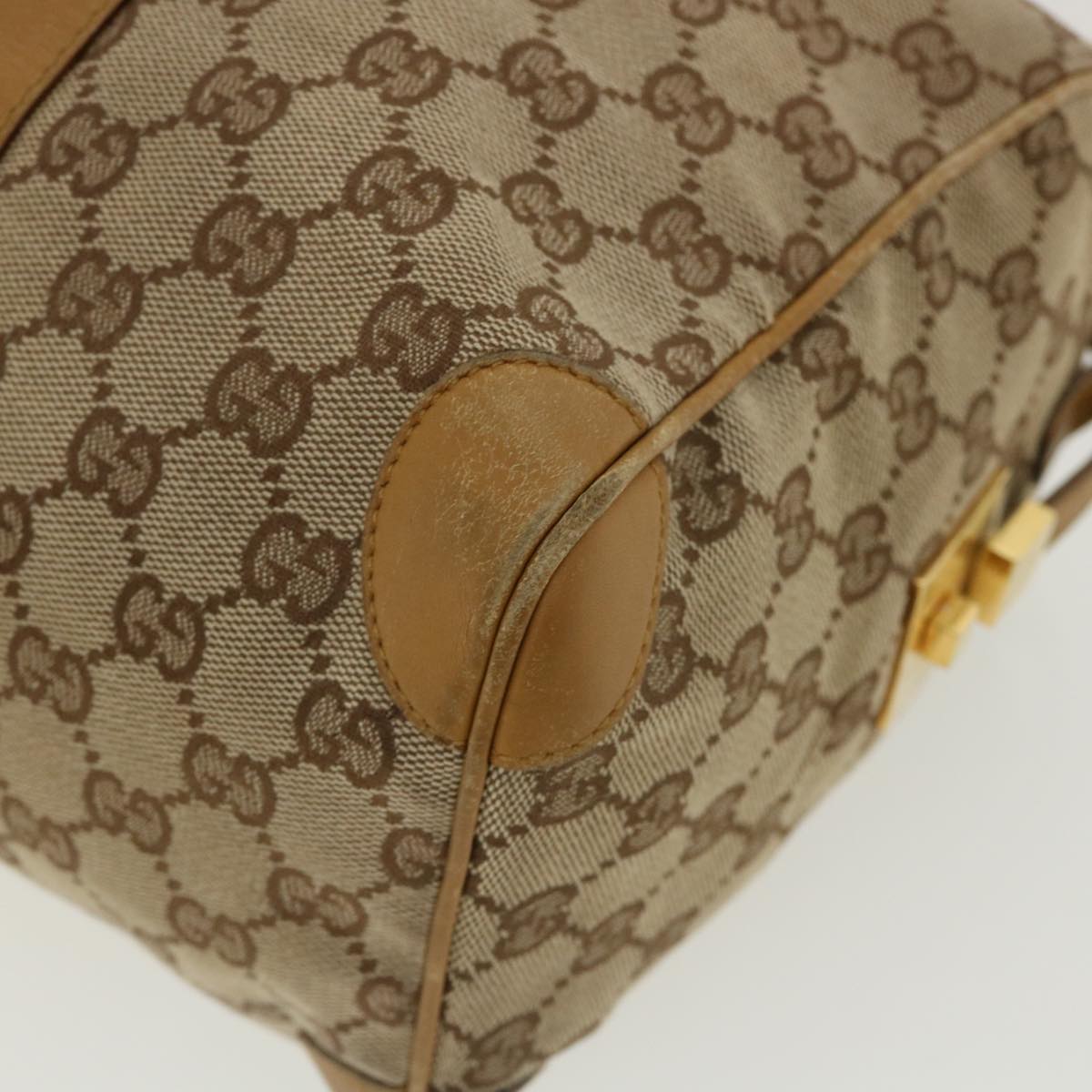 GUCCI GG Canvas Sherry Line Hand Bag Beige Red Brown 0000846002113 rd2865