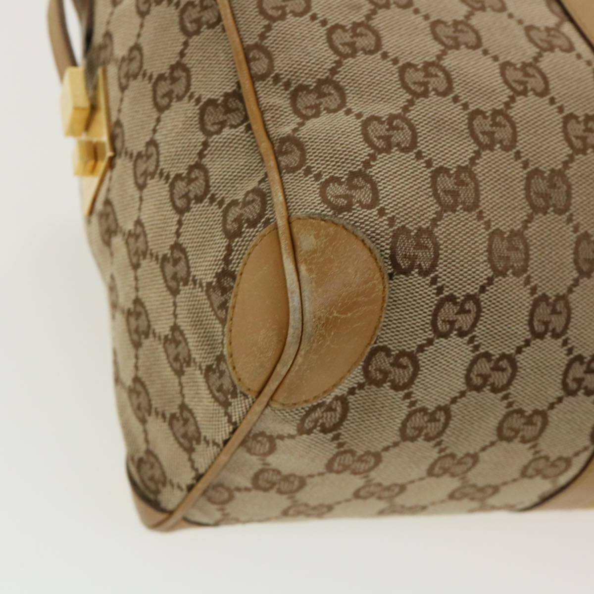 GUCCI GG Canvas Sherry Line Hand Bag Beige Red Brown 0000846002113 rd2865