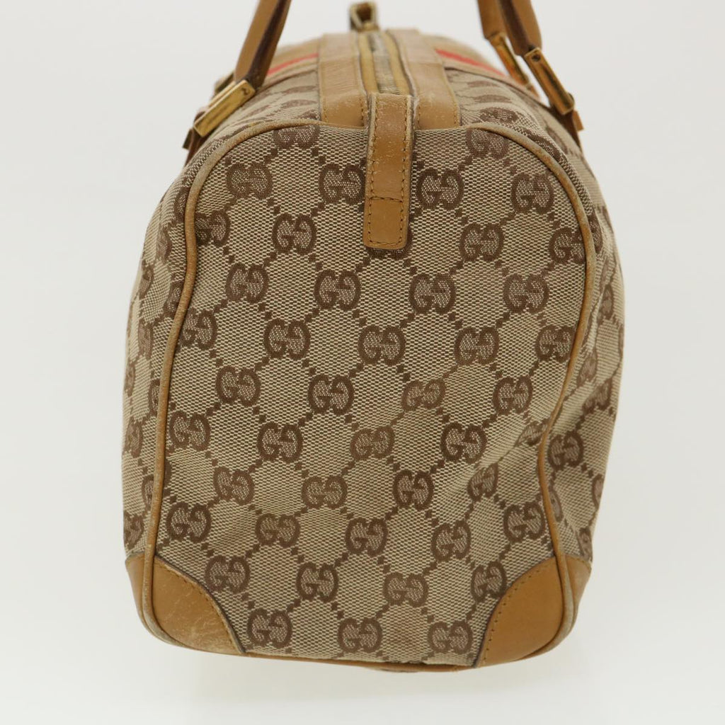 GUCCI GG Canvas Sherry Line Hand Bag Beige Red Brown 0000846002113 rd2865