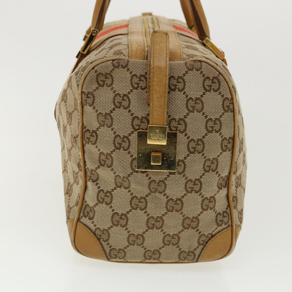 GUCCI GG Canvas Sherry Line Hand Bag Beige Red Brown 0000846002113 rd2865