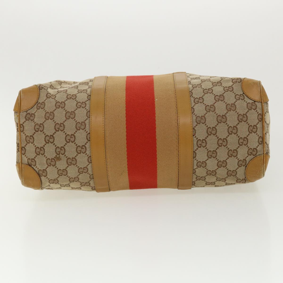 GUCCI GG Canvas Sherry Line Hand Bag Beige Red Brown 0000846002113 rd2865