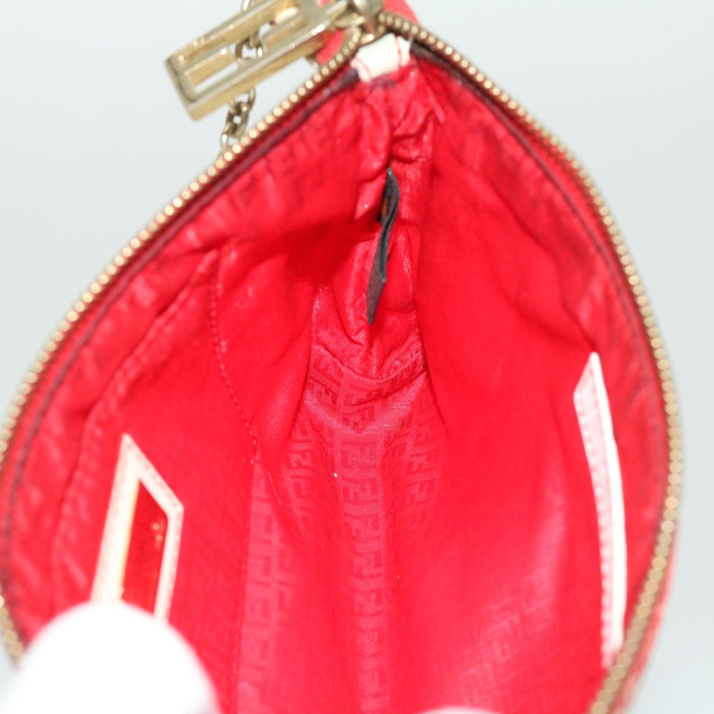 FENDI Zucca Canvas Chain Pouch White rd2884