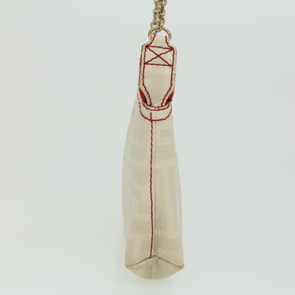 FENDI Zucca Canvas Chain Pouch White rd2884