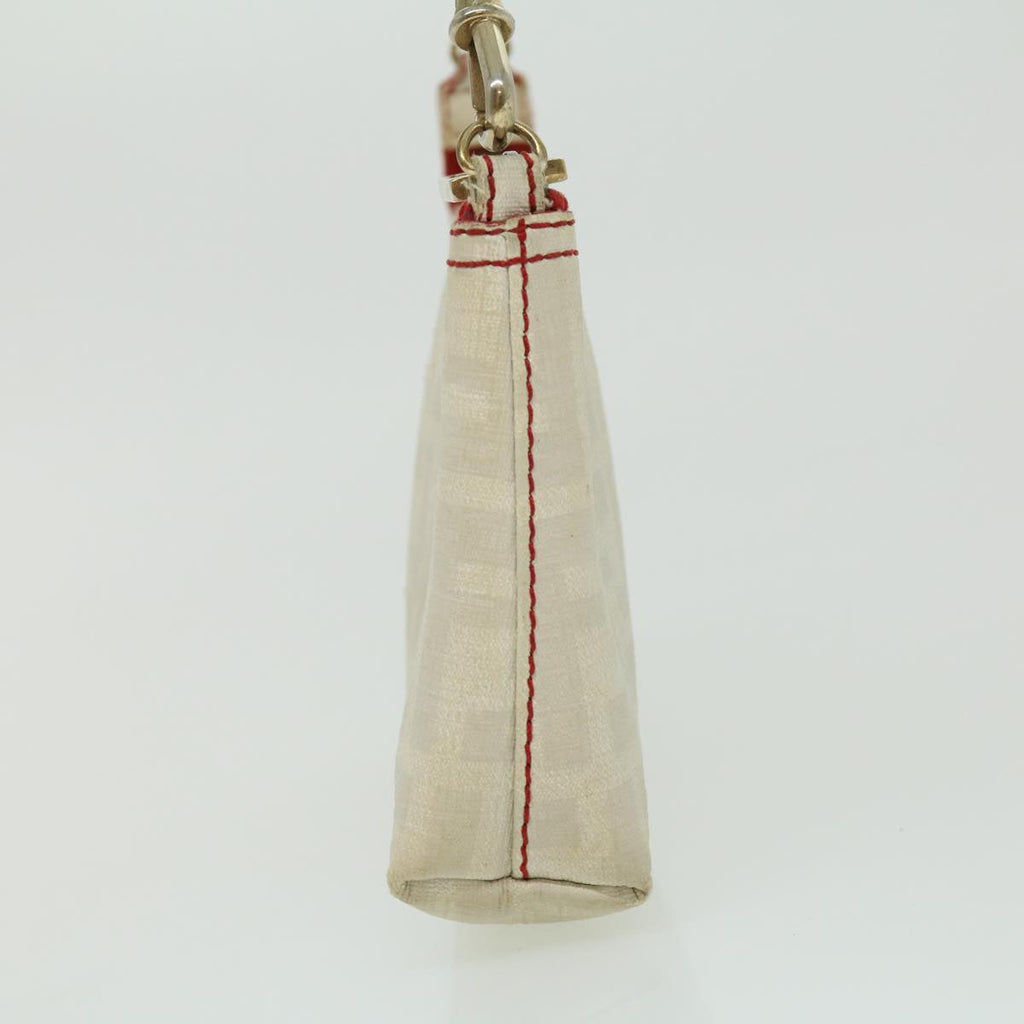 FENDI Zucca Canvas Chain Pouch White rd2884