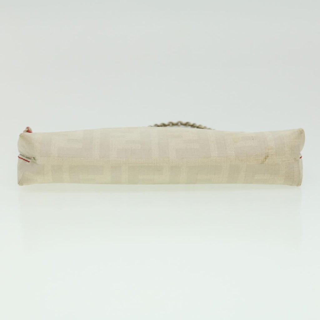 FENDI Zucca Canvas Chain Pouch White rd2884
