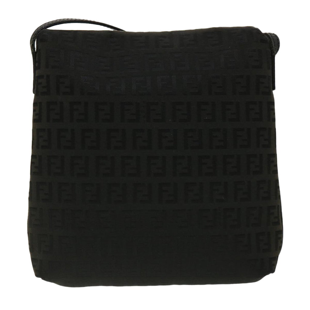 FENDI Zucchino Canvas Shoulder Bag Brown rd2894