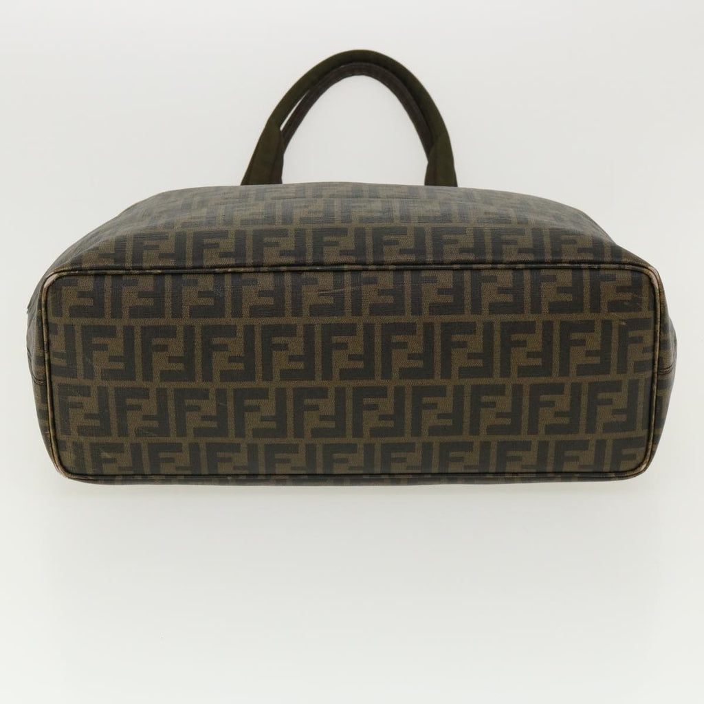 FENDI Zucca Canvas Tote Bag PVC Leather Brown rd2937