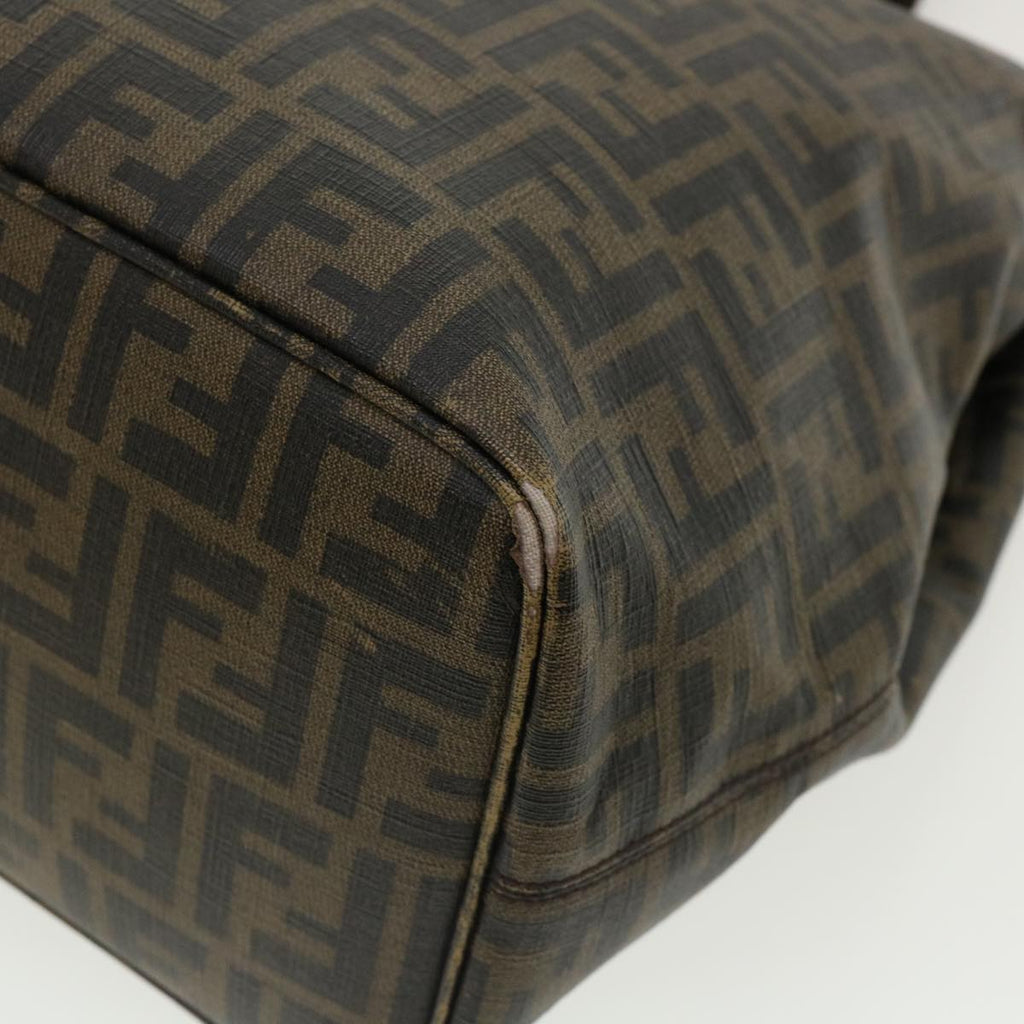 FENDI Zucca Canvas Tote Bag PVC Leather Brown rd2937