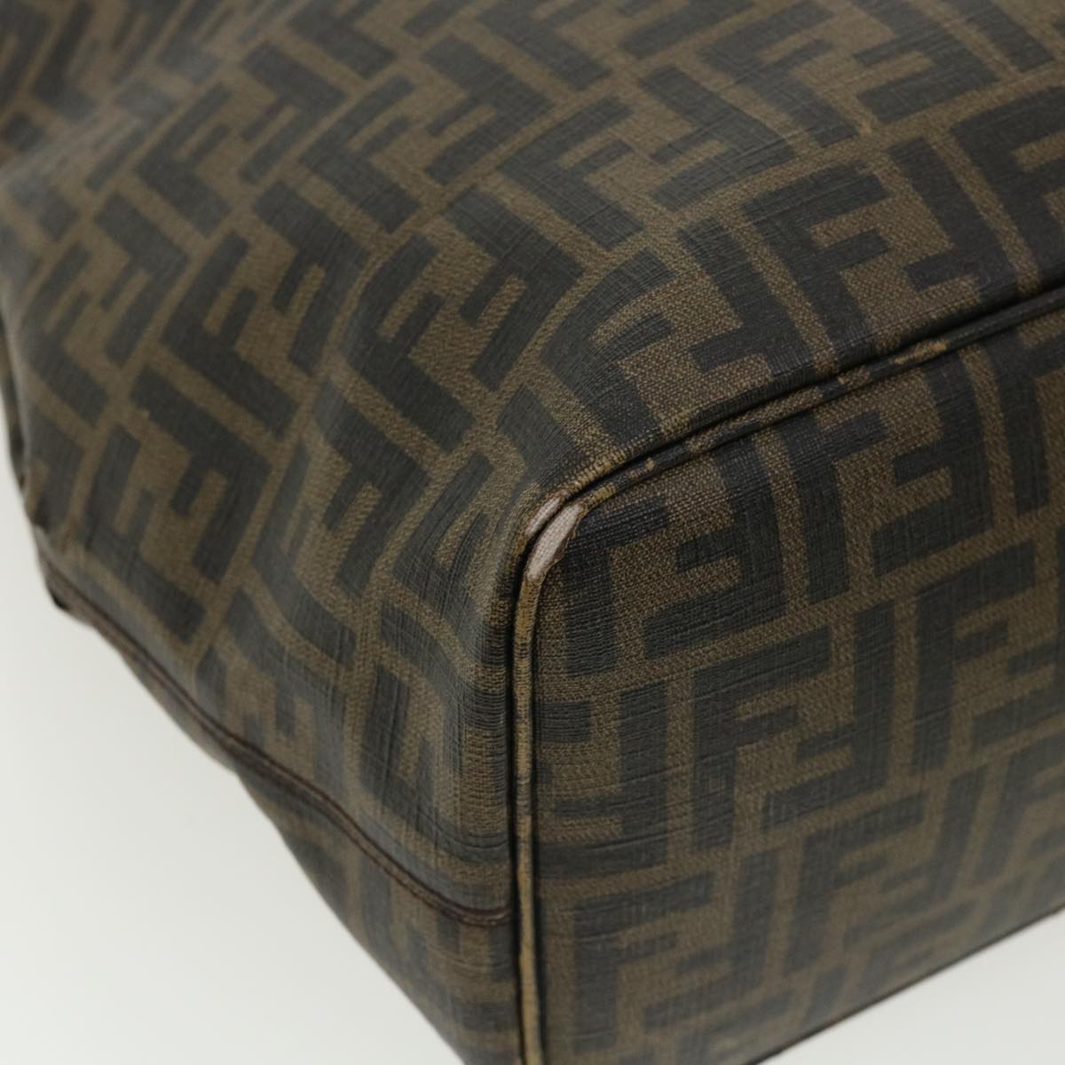 FENDI Zucca Canvas Tote Bag PVC Leather Brown rd2937