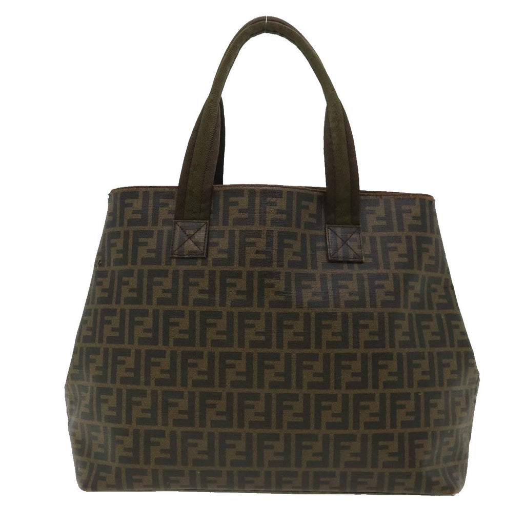 FENDI Zucca Canvas Tote Bag PVC Leather Brown rd2937